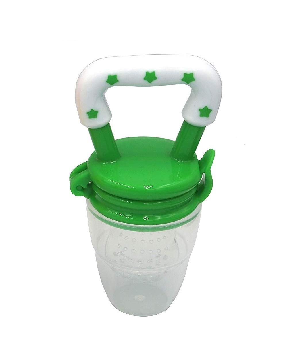 SYGA Medium Fresh Food Nibbler, Baby Fruit Feeder Pacifier with Soft Silicone Mesh - BPA Free Teething Toy for Infants 6-12 Months (Green) | Perfect for Soothing Gums & Introducing Solid Foods Safely