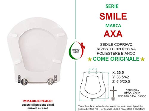 Premium White Polyester Resin Coated Wooden Toilet Seat – Smile Axa Model by Hydro Home | Comfortable & Durable Bathroom Upgrade for Home, Hotel & Office Use