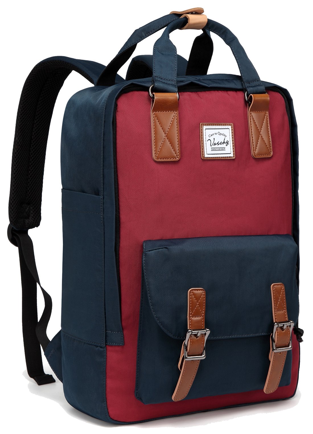 VASCHY Unisex Travel Backpack for Men & Women - Lightweight Carry-On Luggage Rucksack, Navy Wine, One Size - Perfect for Airplane, Hiking, Camping & Daily Commute