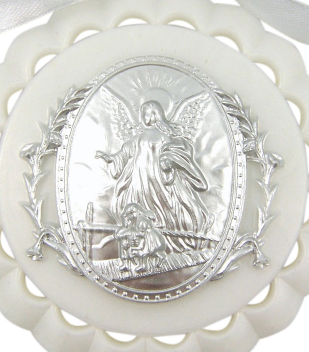 Guardian Angel Acrylic Crib Medal - Baby Nursery Decor for Christening Gifts