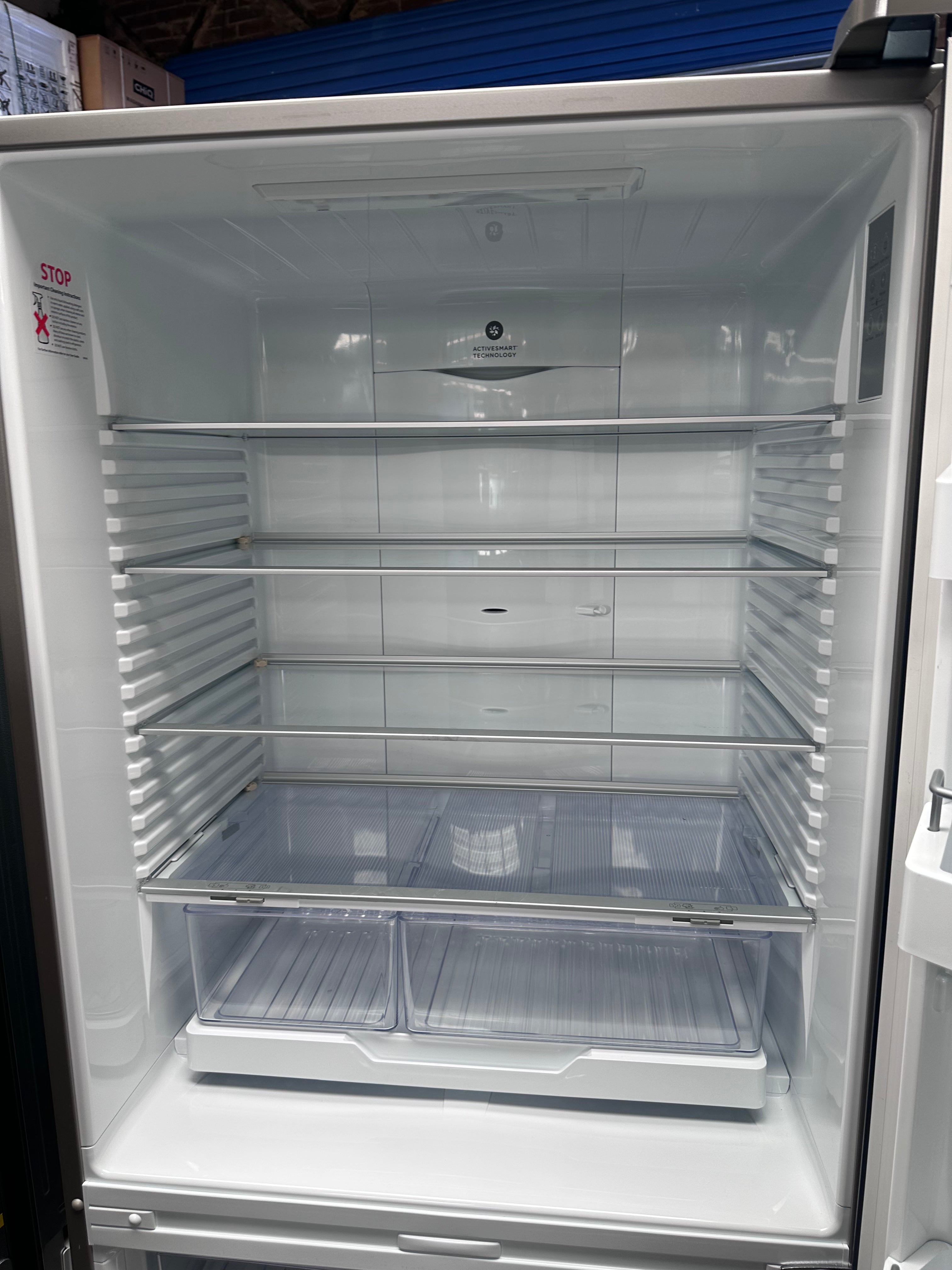 Fisher & Paykel Series 5 494L Bottom Mount Refrigerator - Black Stainless Steel RF522BRPB6 [Factory Second] | Energy Efficient French Door Fridge for Modern Kitchen & Open Plan Living