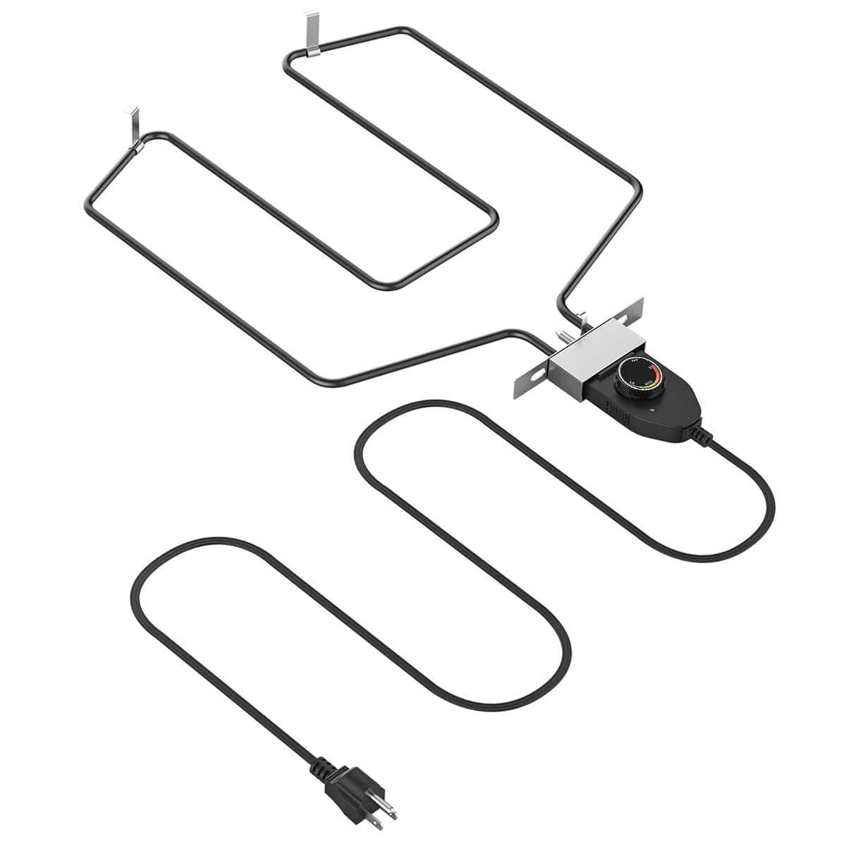 Universal Electric Smoker Replacement Heating Element - 1500W Adjustable Thermostat Grill Heating Element with Cord Controller - Compatible with Most Electric Smokers & Turkey Fryers - Perfect for BBQ, Smoking Meats & Outdoor Cooking