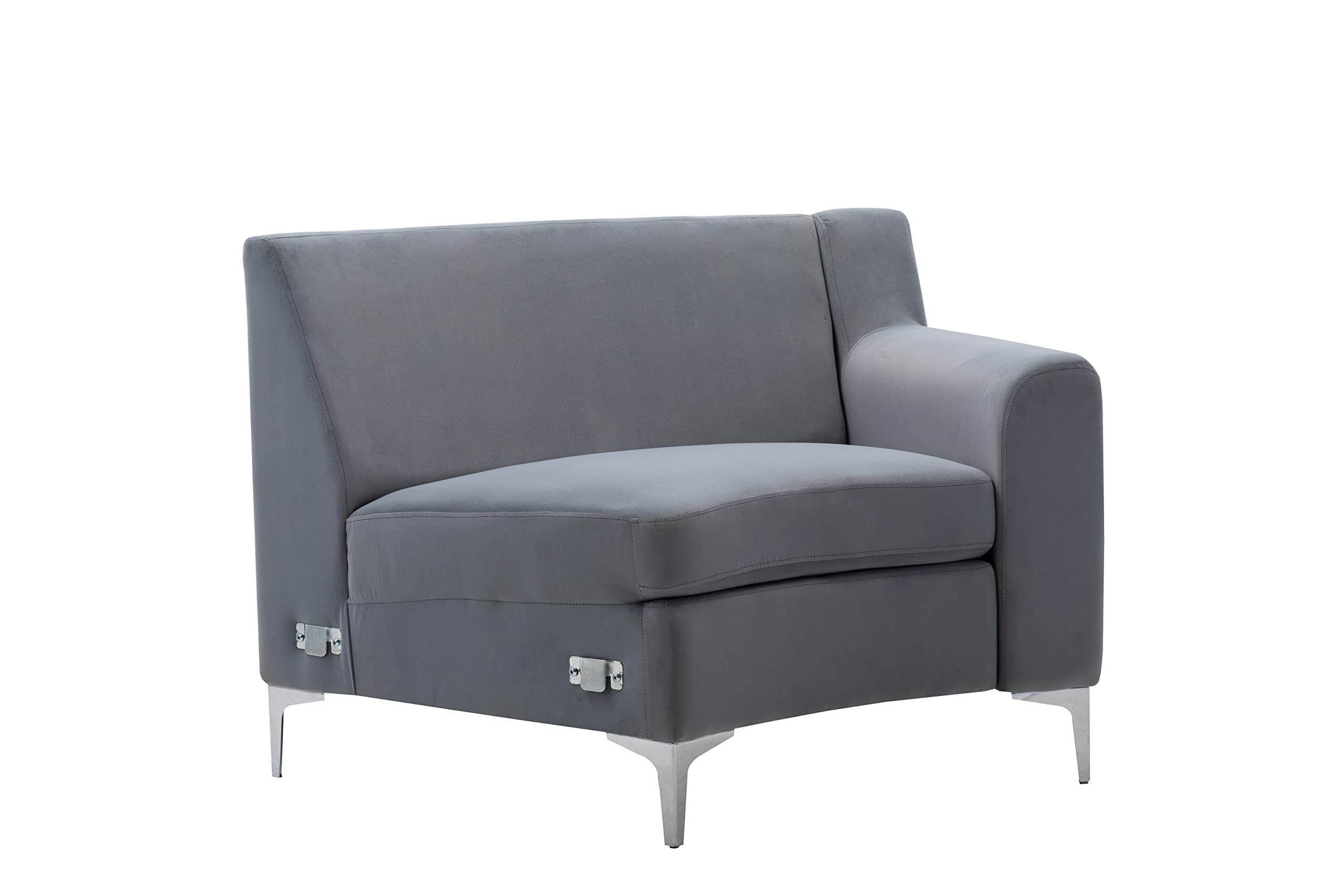Legend Vansen Velvet Modular U-Shaped Sectional Sofa - 4-Seat Curved Corner Couch, 136