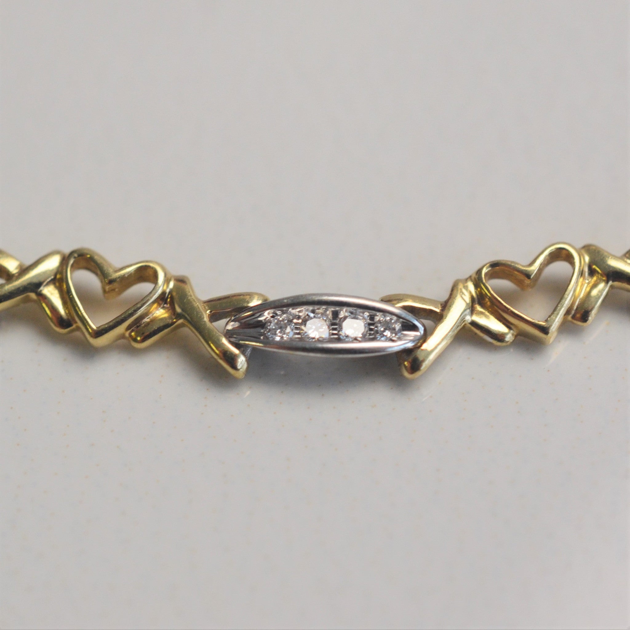 0.25ctw Heart Diamond Bracelet for Women - 7.5 Inches Adjustable Sterling Silver Love Jewelry Gift for Anniversary, Valentine's Day & Special Occasions