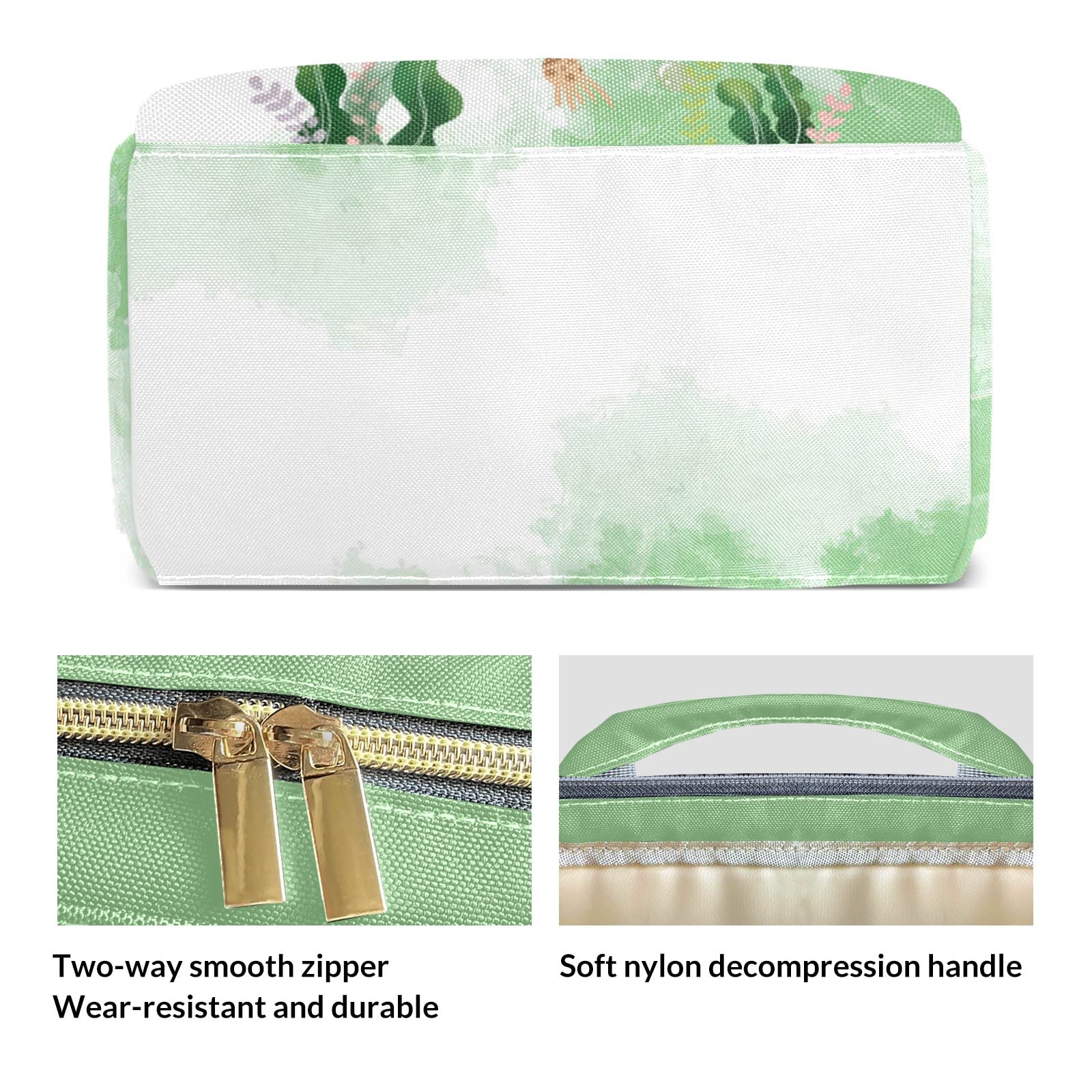 Custom Personalized Mermaid Watercolor Green Mummy Diaper Backpack - Name Embossed Nappy Bag for Baby Essentials | Perfect for Travel, Daycare & On-the-Go Parents
