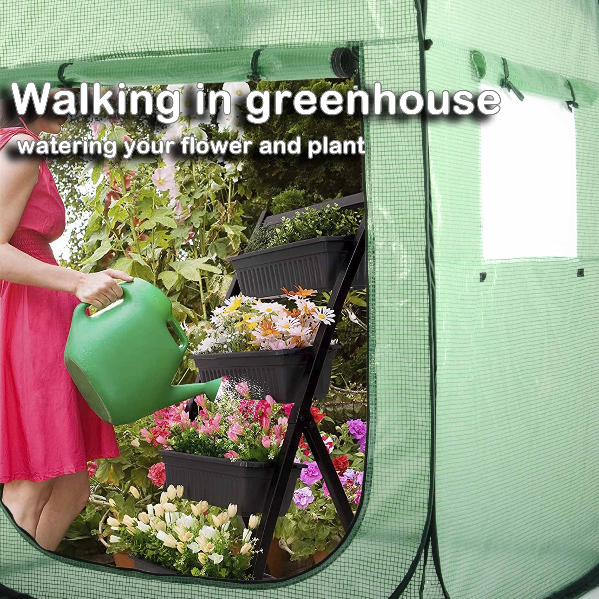 Porayhut Pop Up Greenhouse Tent - X-Large Portable Walk-in Plant House for Indoor/Outdoor Gardening, PE Mesh Cover Protects Plants from Cold, Frost & Birds | Perfect for Flowers, Vegetables & Seedlings in Backyard, Patio or Balcony