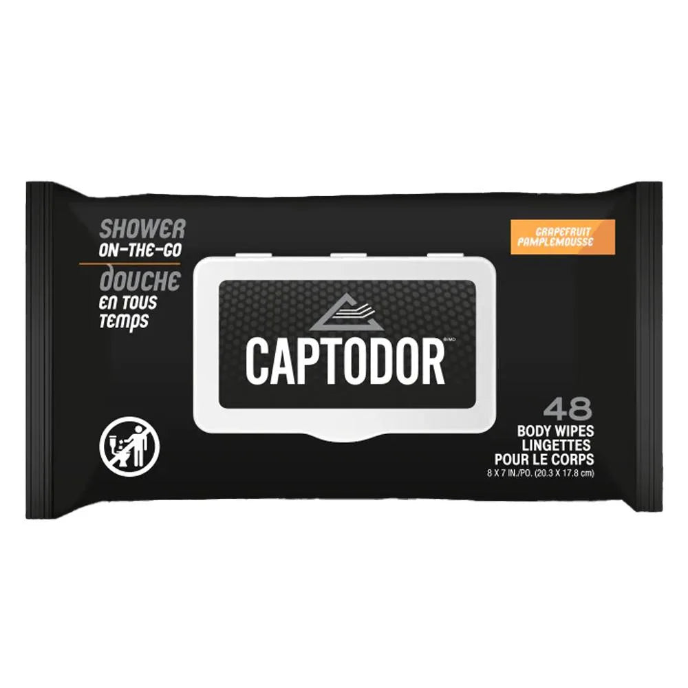 CAPTODOR Body Wipes - 48 Pack | Ultra Soft & Hypoallergenic Flushable Wipes for Adults | Perfect for Travel, Gym, Post-Workout & On-The-Go Freshness