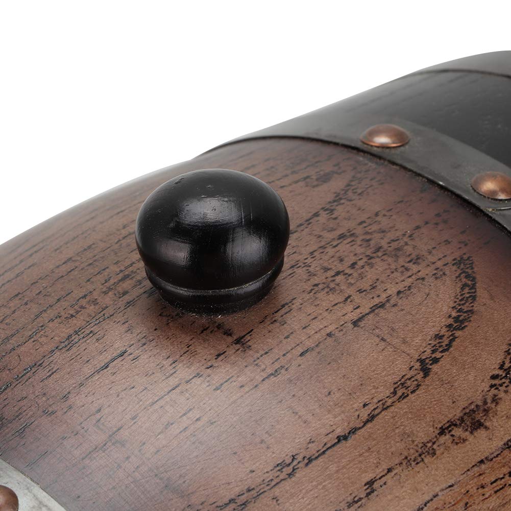 Premium 3L Oak Aging Barrel for Whiskey, Beer, Wine & Bourbon - Vintage Striped Black Red Oak Barrel with Faucet & Stand - Perfect for Home Brewing, Restaurants & Craft Spirit Aging