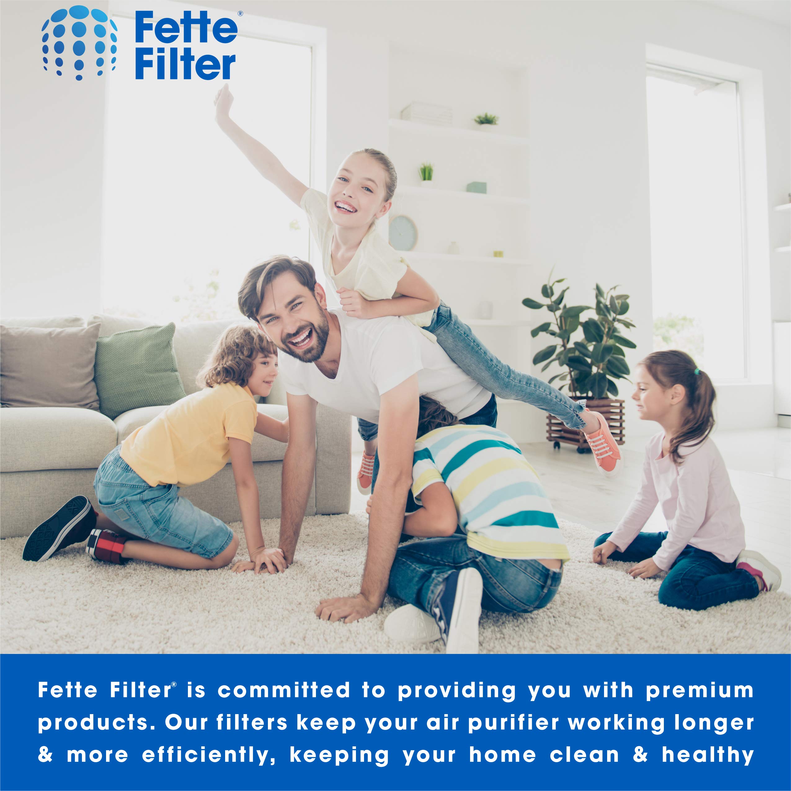 2-Pack Fette True HEPA Replacement Air Purifier Filters with Pre-Filter Layer - Compatible with GermGuardian AC4200W & FLT4200 Models - Ideal for Bedrooms, Offices & Allergy Relief