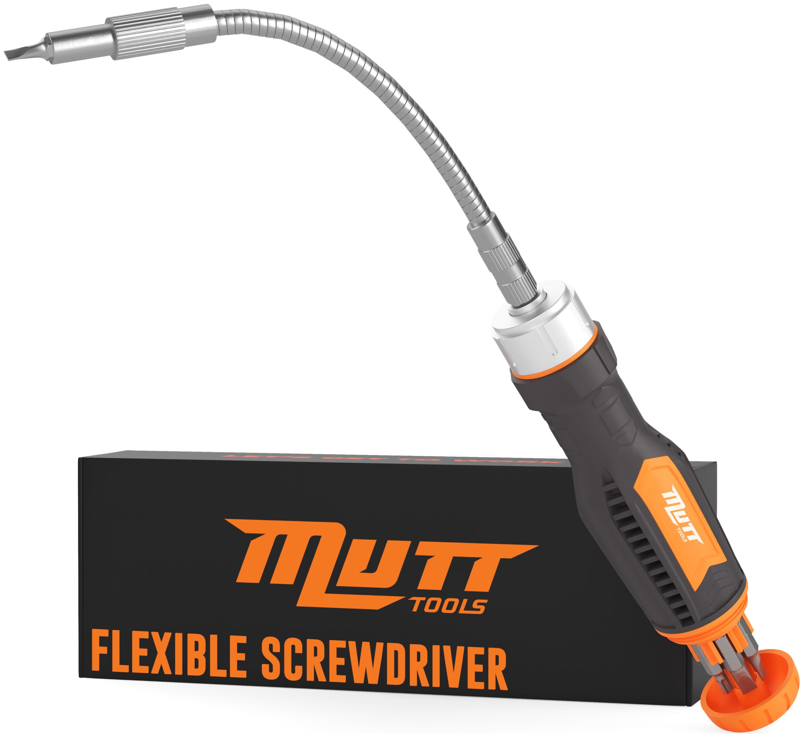 12-in-1 Ratcheting Flexible Screwdriver Set with Bit Holder & Bendable Extension - Perfect for Tight Spaces, Electronics Repair, and DIY Home Projects - Mutt Tools Professional Hand Tool Kit