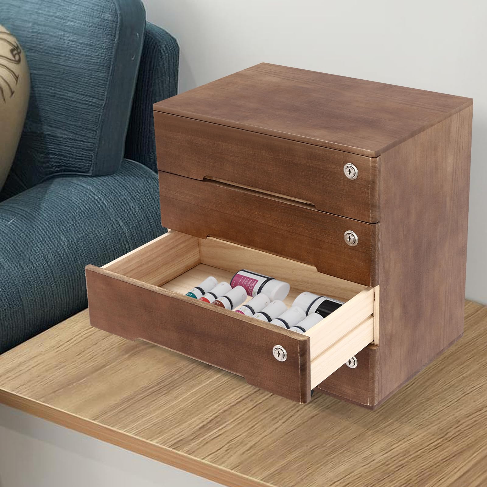Lockable Wooden File Cabinet for Office - 15.75