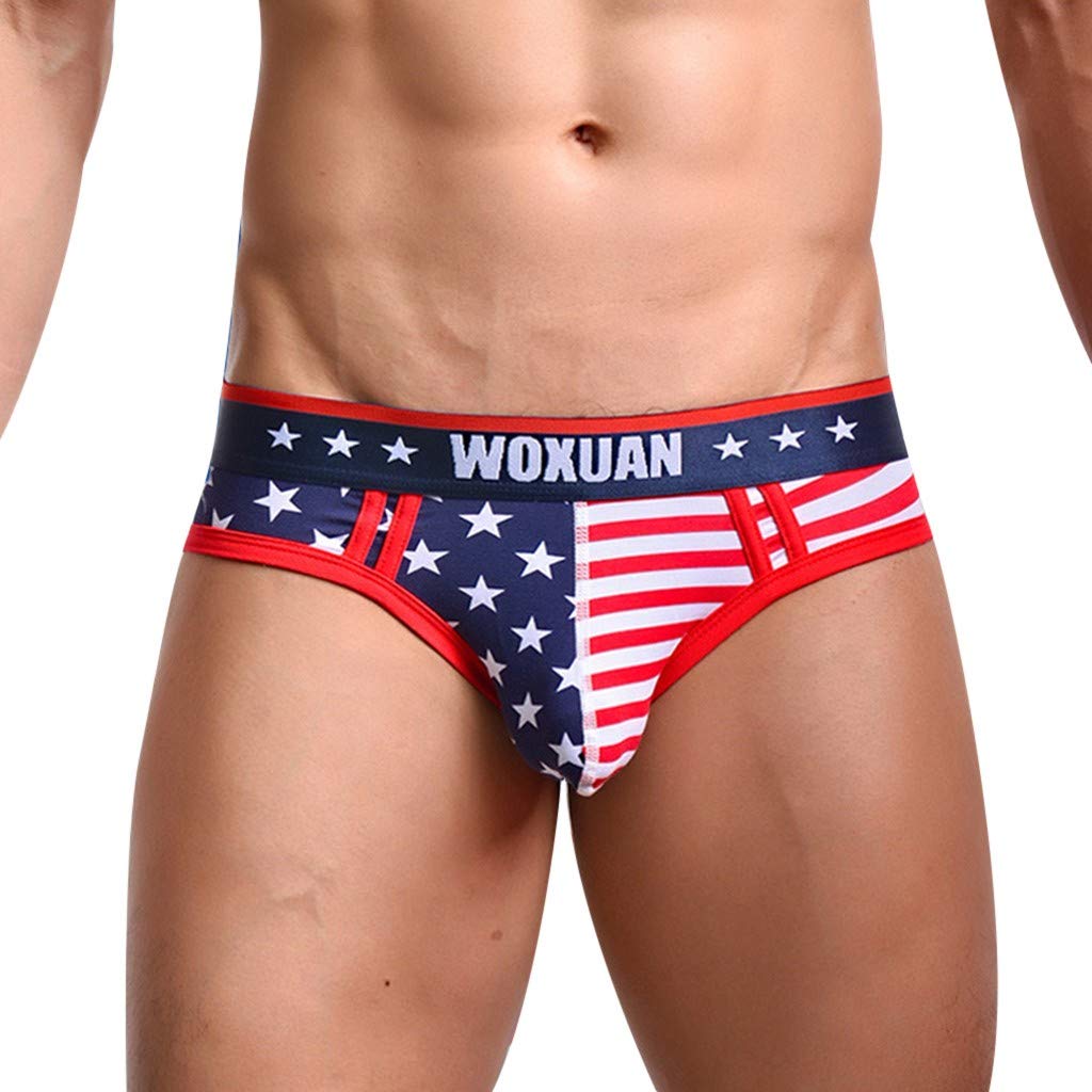 Christmas Striped Cotton Men's Underwear - Breathable Soft Washed Briefs for Holiday Comfort & Style | Perfect for Gifts, Parties & Festive Celebrations