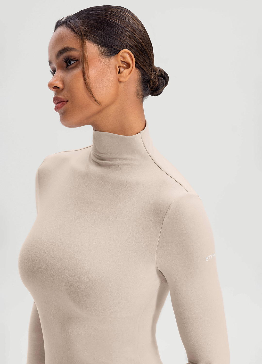 Women's Mock Neck Long Sleeve Tops - Soft Stretch Casual Blouse for Everyday Wear | Perfect for Office, Date Night & Layering Outfits