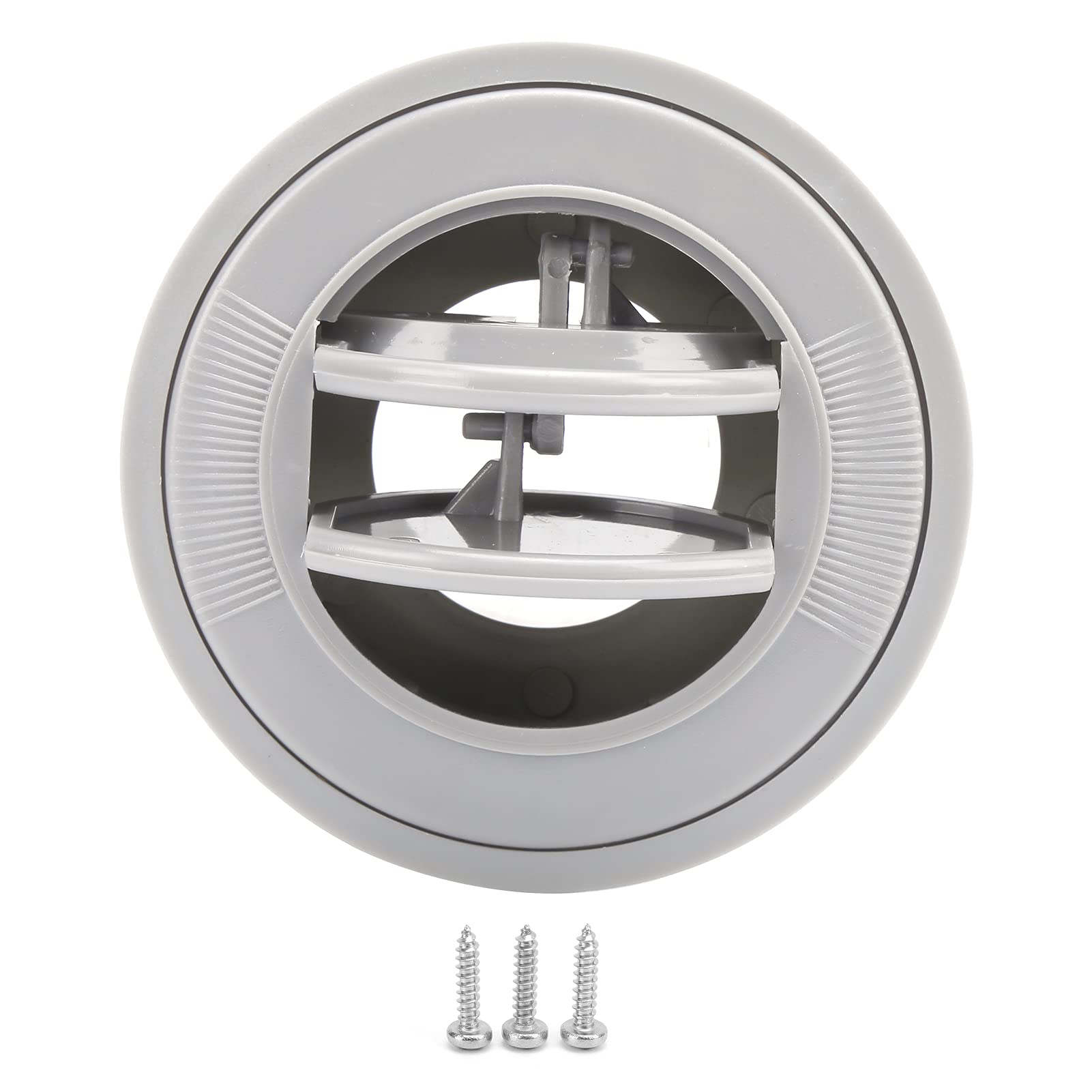 Universal ABS Car Air Conditioning Vent Deflector - 100mm/76mm/47mm Round Dashboard AC Outlet for RV, Boat, Bus - Gray Color - Perfect for Vehicle Cooling & Airflow Control