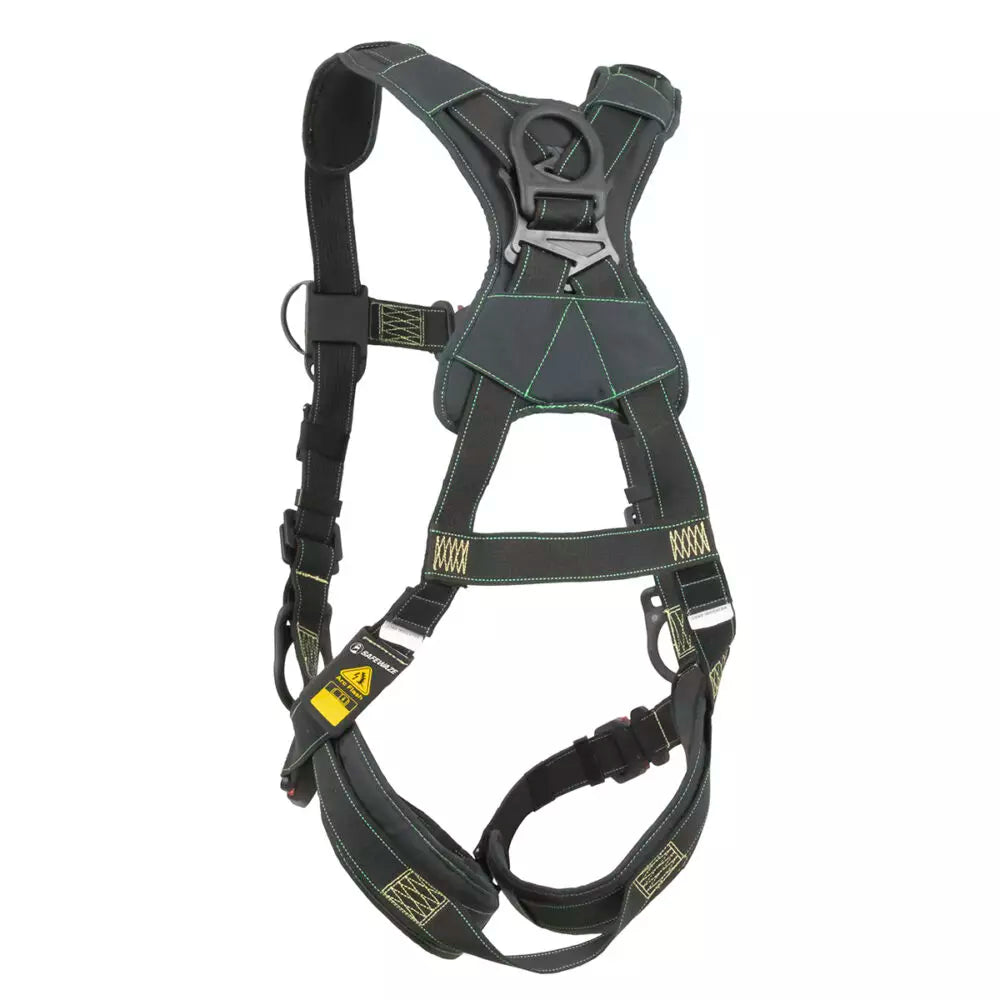 Arc Flash Full Body Harness with DE 3D, DE QC Chest, DE FD & DE QC Legs - Heavy Duty Fall Protection for Construction, Roofing & Industrial Work Safety