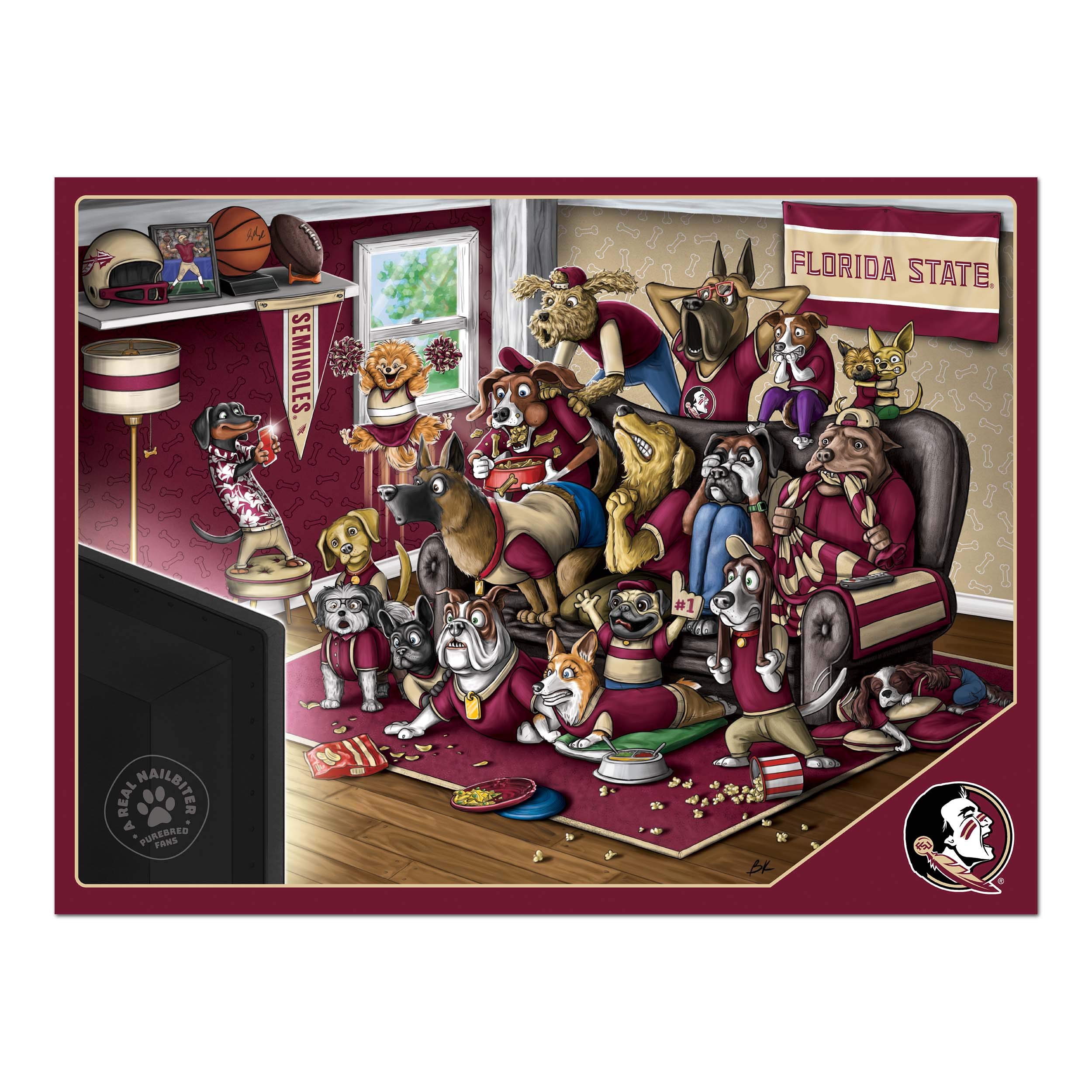YouTheFan NCAA Purebred Fans A Real Nailbiter Puzzle - College Sports Themed Jigsaw Puzzle for Game Day Decor & Family Game Night