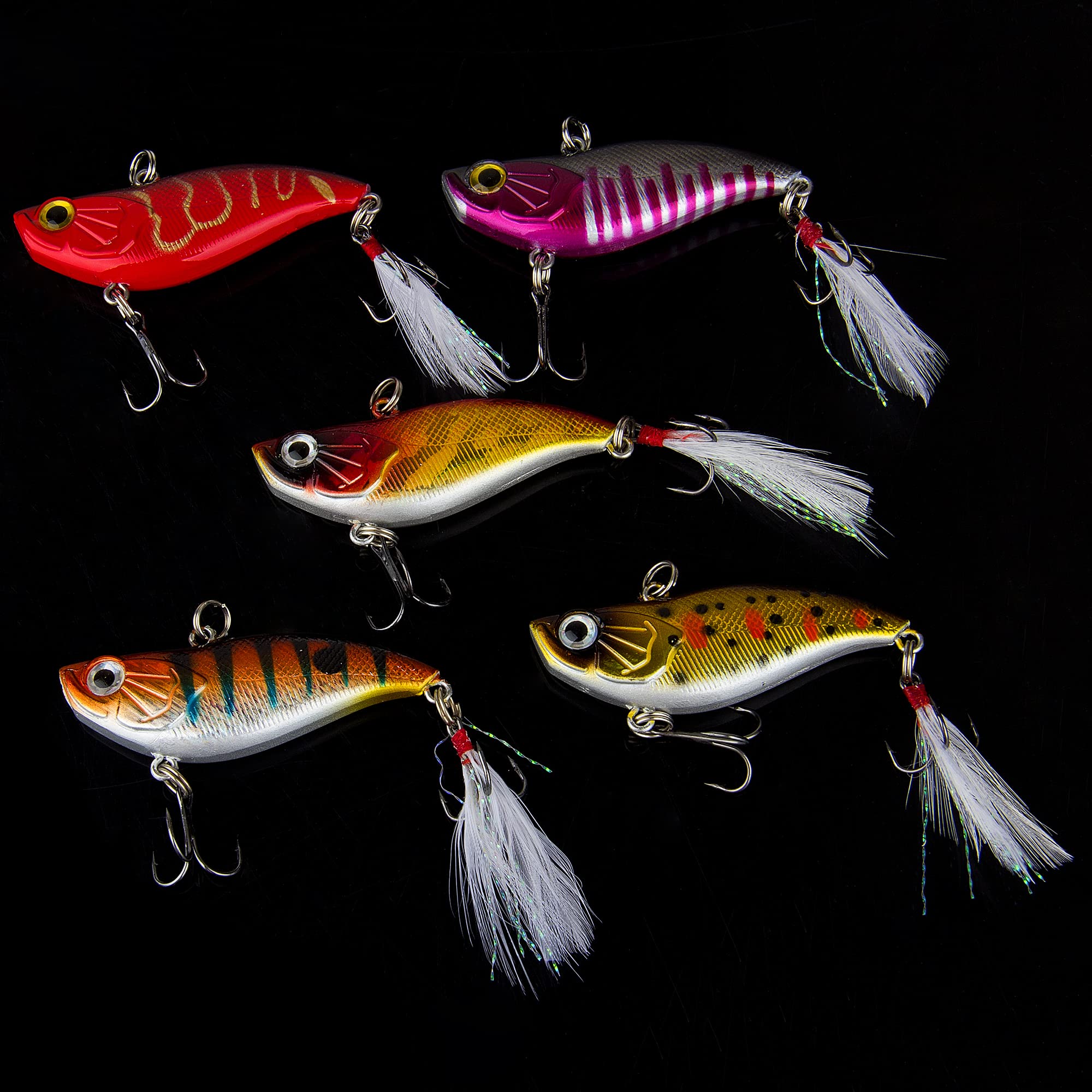 Rooster Tail Bass Trout Lures with Feathers - Spinner Baits for Freshwater Fishing