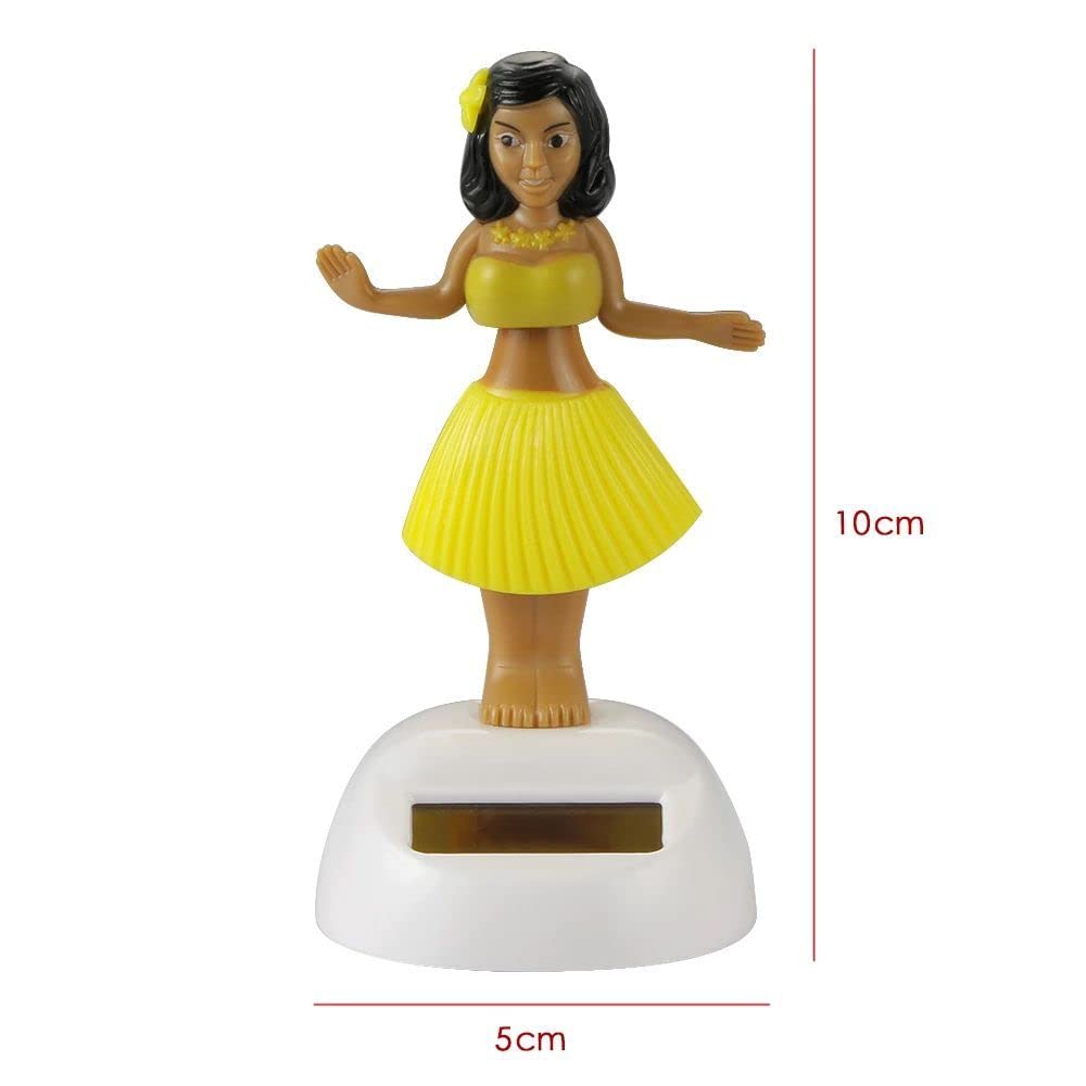 Solar Powered Hula Girl Ornament - Hawaiian Dancing Bobble Head Doll with Swinging Motion (Pink) - Perfect for Home Decor, Garden Party & Tropical Themed Events