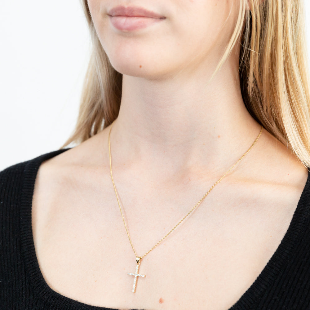 9ct Yellow Gold Cubic Zirconia Pendant Necklace - Elegant Dazzling Jewelry for Women, Perfect Gift for Birthday, Anniversary & Valentine's Day