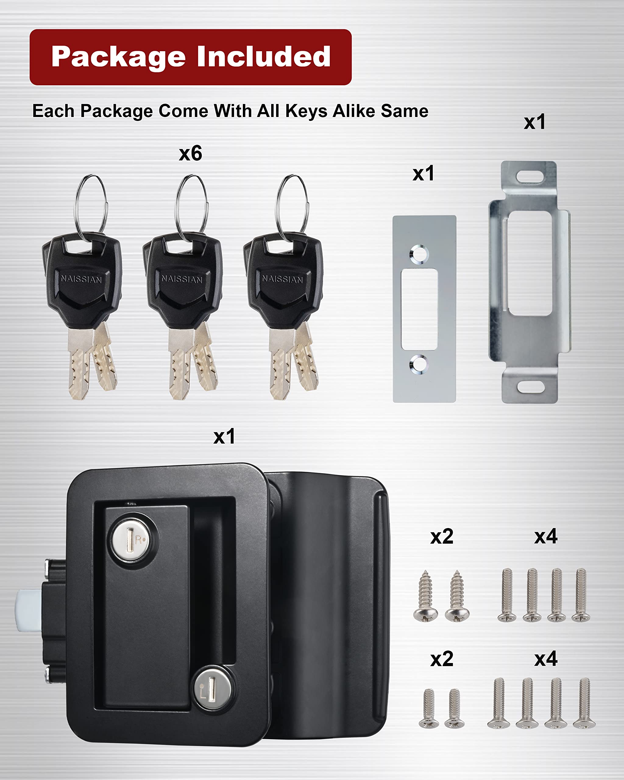Universal RV Camper Door Lock Latch with Deadbolt & Handle - Heavy Duty Security Lock for Travel Trailers, 5th Wheels & Compartment Doors (Black, 3-Pack with 12 Matching Keys) | Perfect for Outdoor Adventures & Camper Security