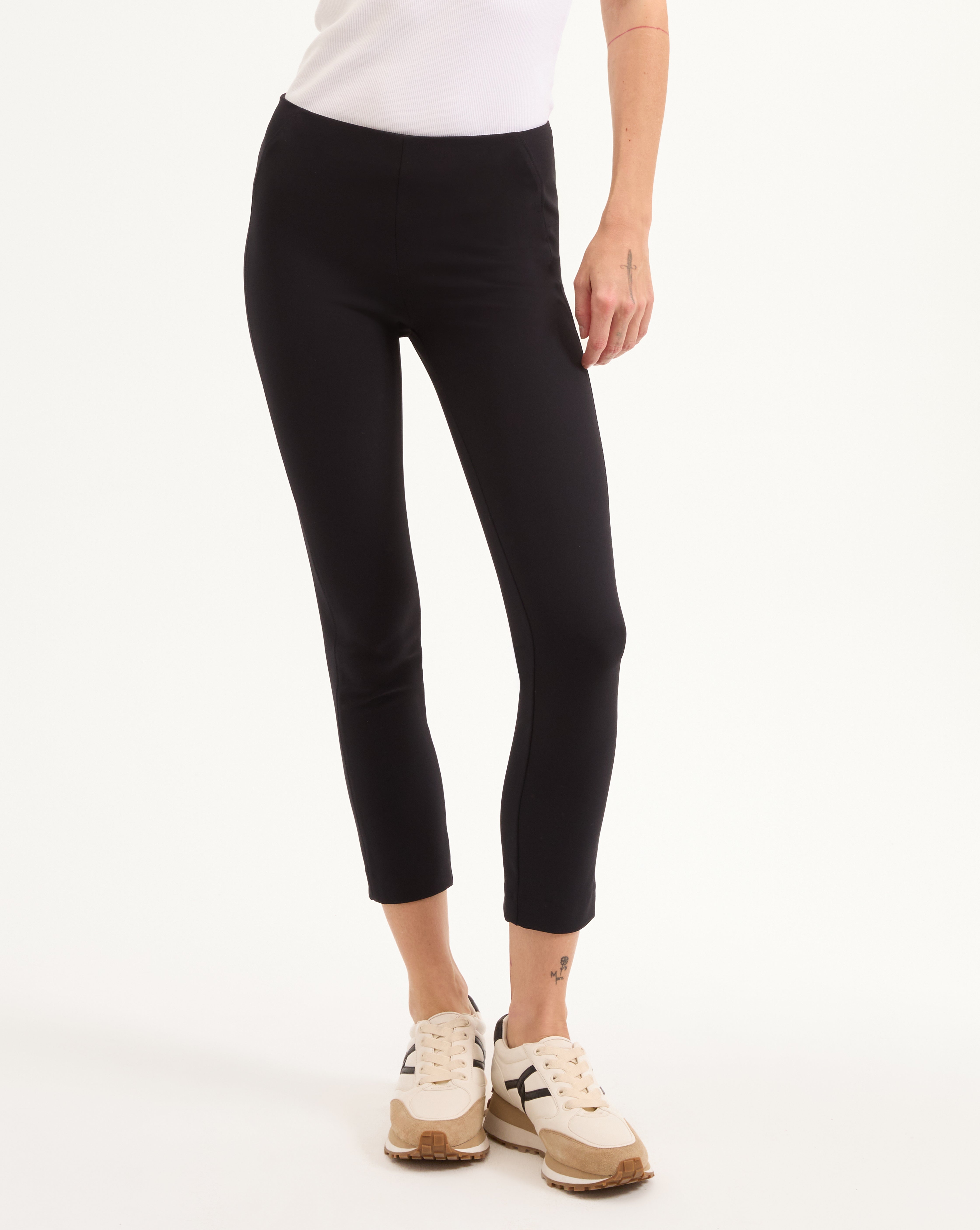 Women's High Waist Zip Back Scuba Pants - Stretchy Comfort Fit for Yoga, Workout & Lounge Wear