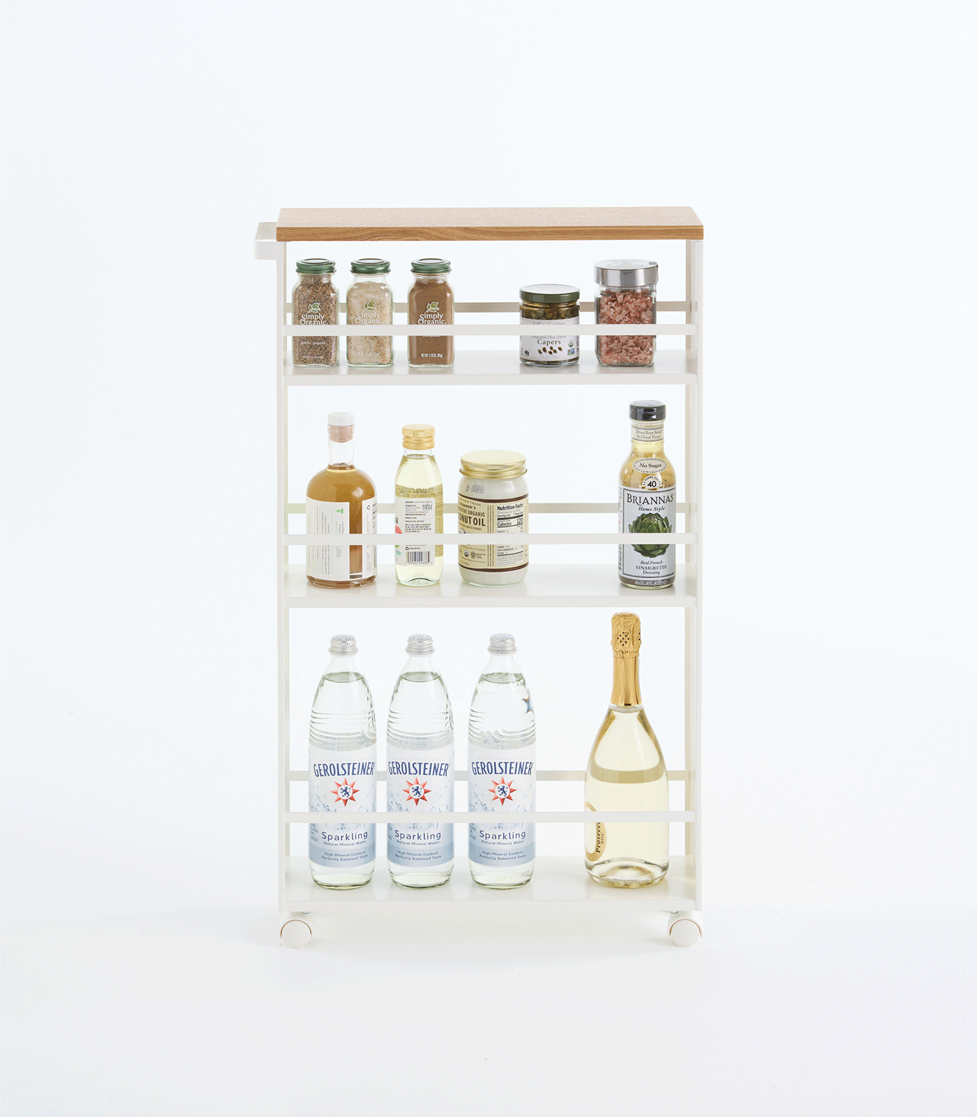 Compact 32-Inch Slim Storage Cart with Wheels - Durable Steel Organizer for Home, Office, Kitchen & Bathroom Organization