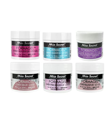 Mia Secret FORMAGEL UV/LED Builder Gel - 1oz (6 Pack) - Professional Nail Extension & Strengthening Gel for Salon & Home Manicures