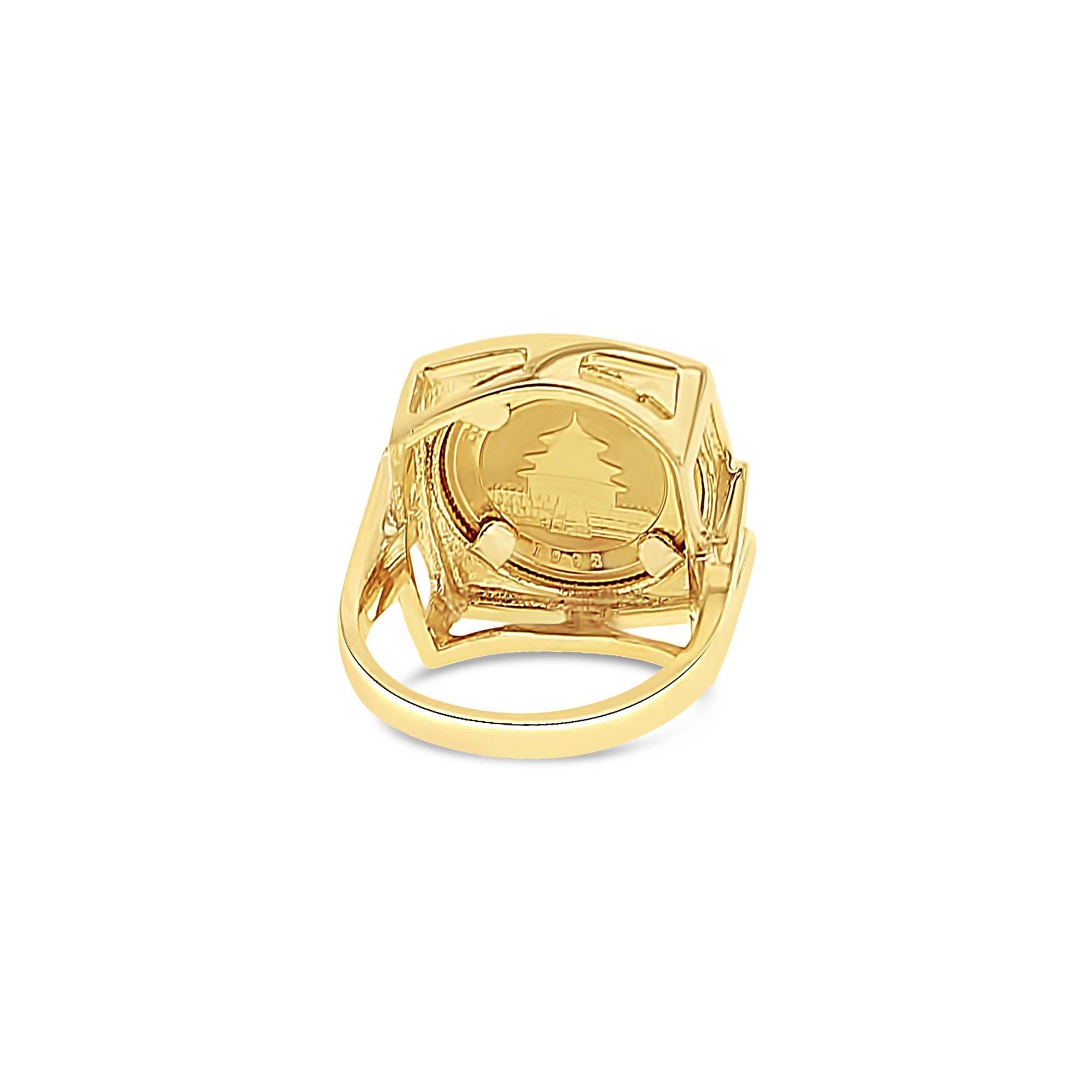 1993 1/20 oz Fine Gold Panda Ring - Square Bezel Design for Collectors & Jewelry Lovers | Perfect for Gifts, Special Occasions & Investment