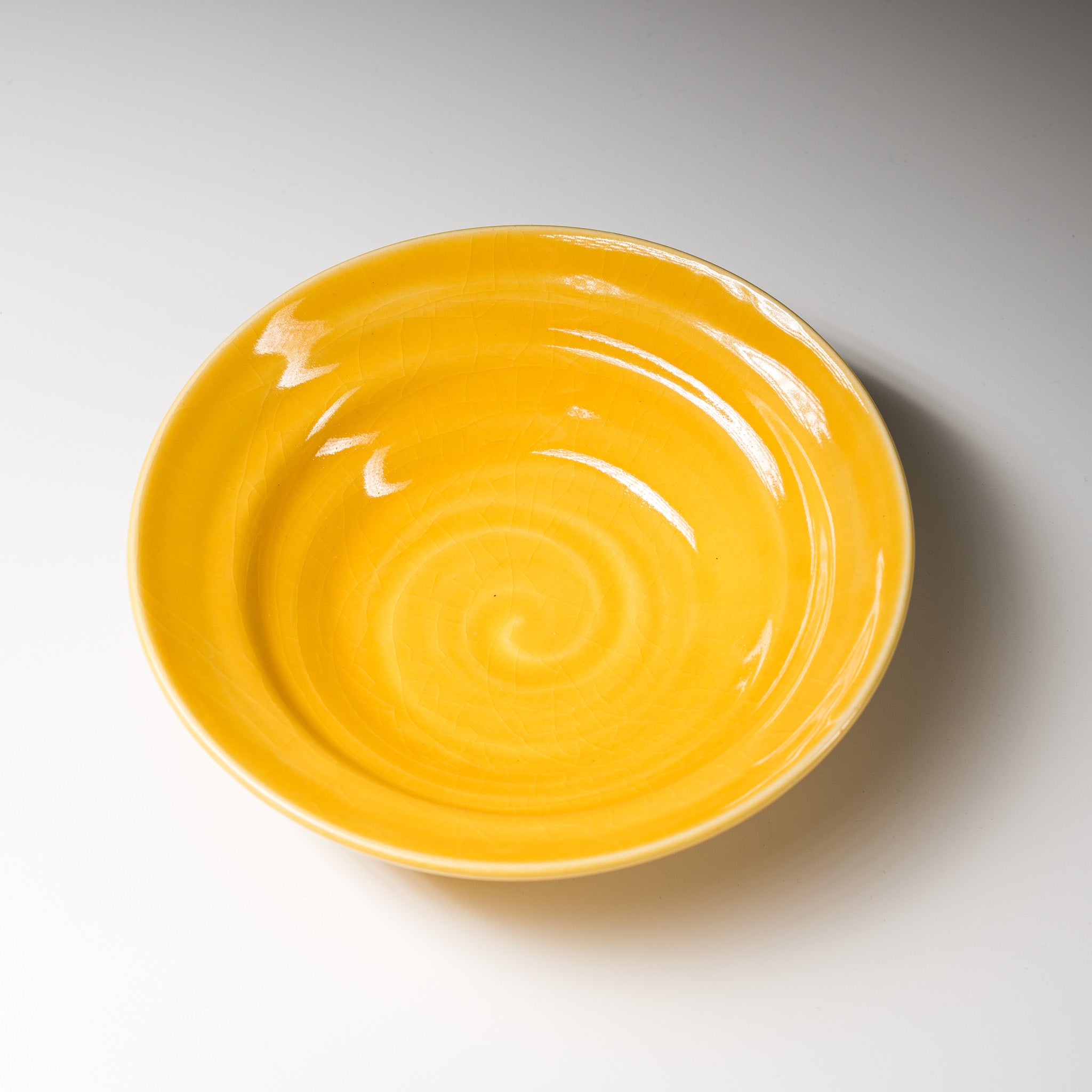 NINSHU 21cm Deep Plate Set - Yuzu Yellow, Japanese Style Ceramic Dinnerware for Soup, Pasta & Salad | Elegant Table Setting for Home & Restaurant Use