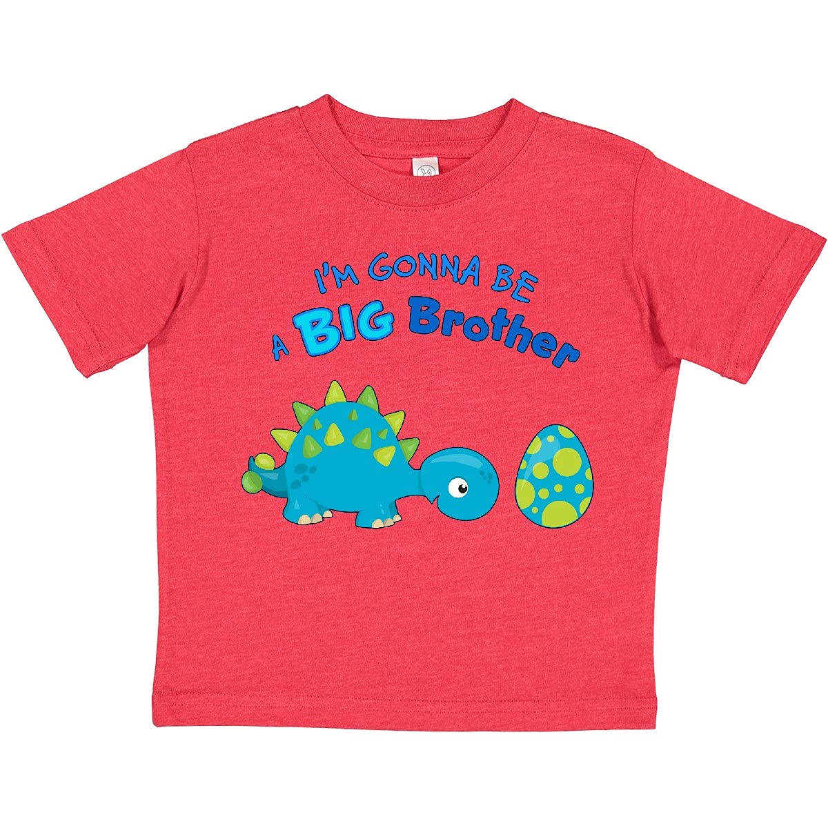 Inktastic Happy Dinosaur Future Big Brother Toddler T-Shirt | Cute Dino Graphic Tee for Toddler Boys | Soft Cotton Baby Shirt for Siblings Announcement & Family Events