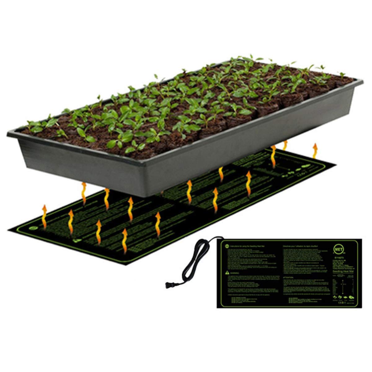 Haokaini 24x52cm Durable Waterproof Seedling Heat Mat - Plant Seed Germination Heating Pad for Indoor Gardening, Greenhouse & Hydroponics - Garden Supplies & Plant Warm Mat for Faster Growth