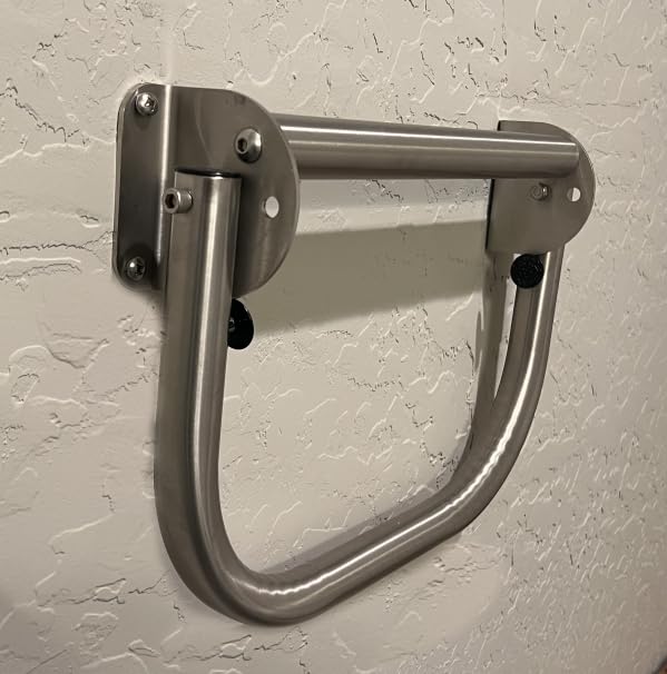 Stainless Steel Extendable Flip-Up Grab Bar for Bathroom Safety - 24