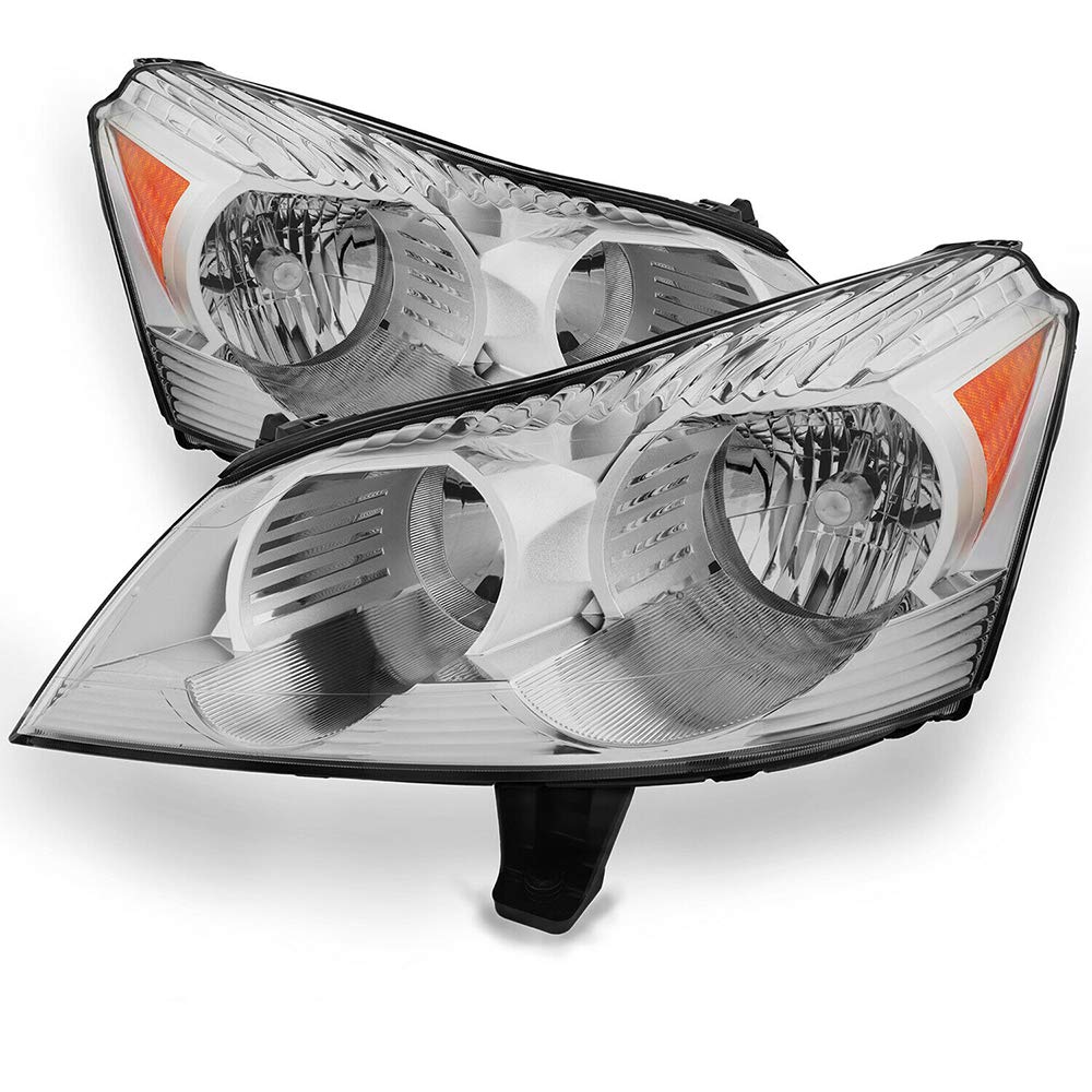 Chevrolet 2009-2012 Traverse Headlight Assembly Pair - Left & Right Replacement Lamps for Improved Night Driving & Safety