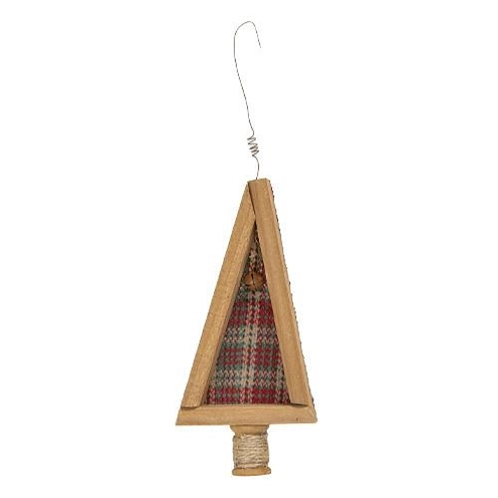 Handmade Primitive Felt and Wood Christmas Tree Ornament - Rustic Holiday Decor for Xmas Tree, Mantel, or Gift Giving