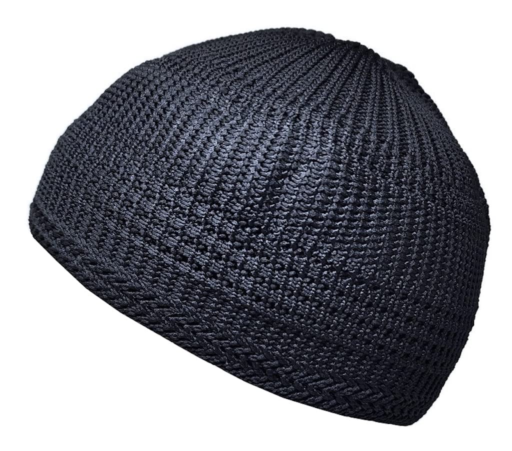 2 Pack Muslim Skull Cap Beanie - AMN-341 Islamic Prayer Crochet Takke Kufi Hat for Men, Eid Ramadan Gift - Perfect for Daily Prayers, Mosque Worship & Religious Ceremonies