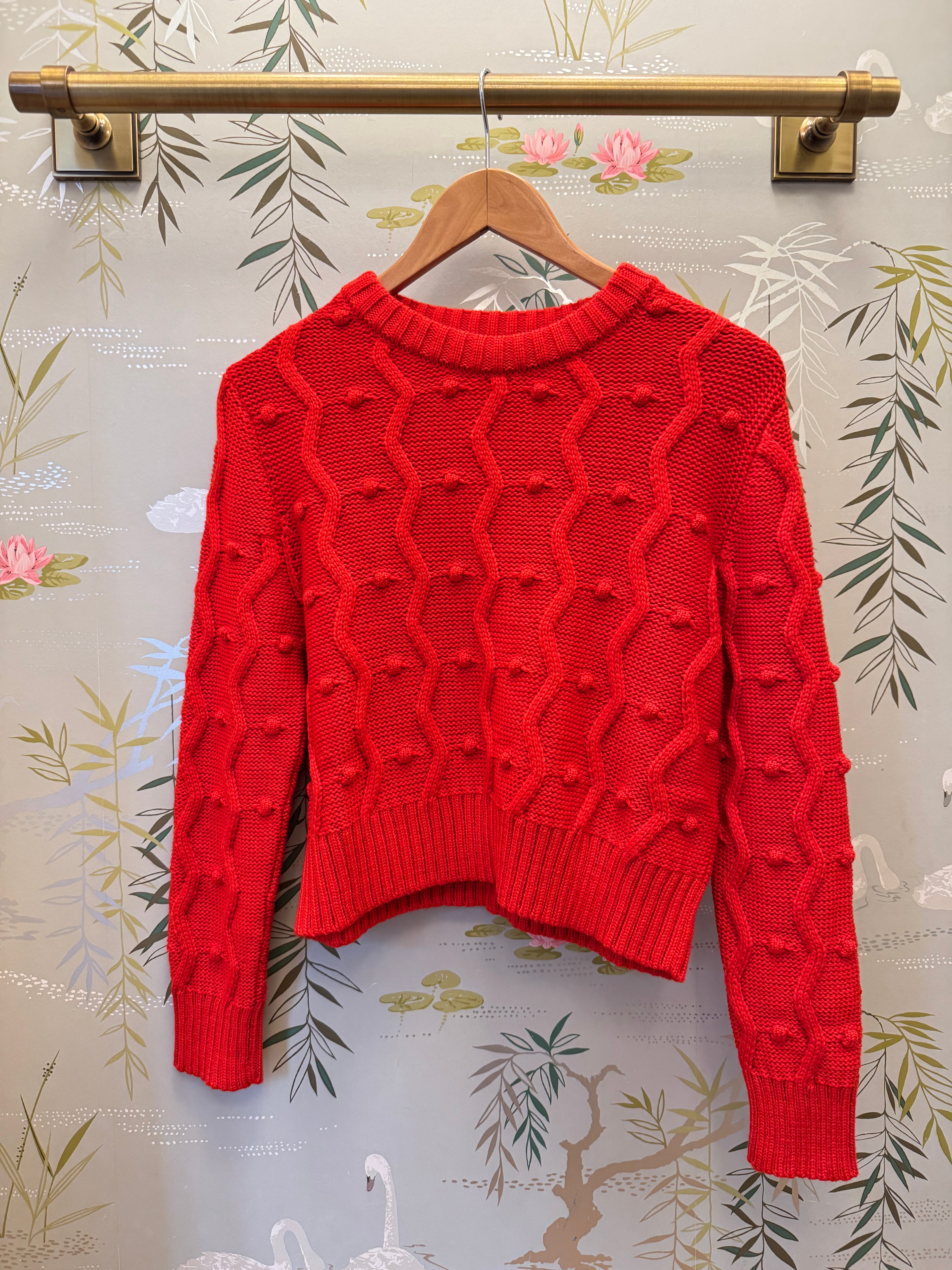 GiGi Bubble Sweater - Cozy Knit Pullover for Women in Classic Red | Perfect for Casual Outfits, Winter Layering & Holiday Fashion