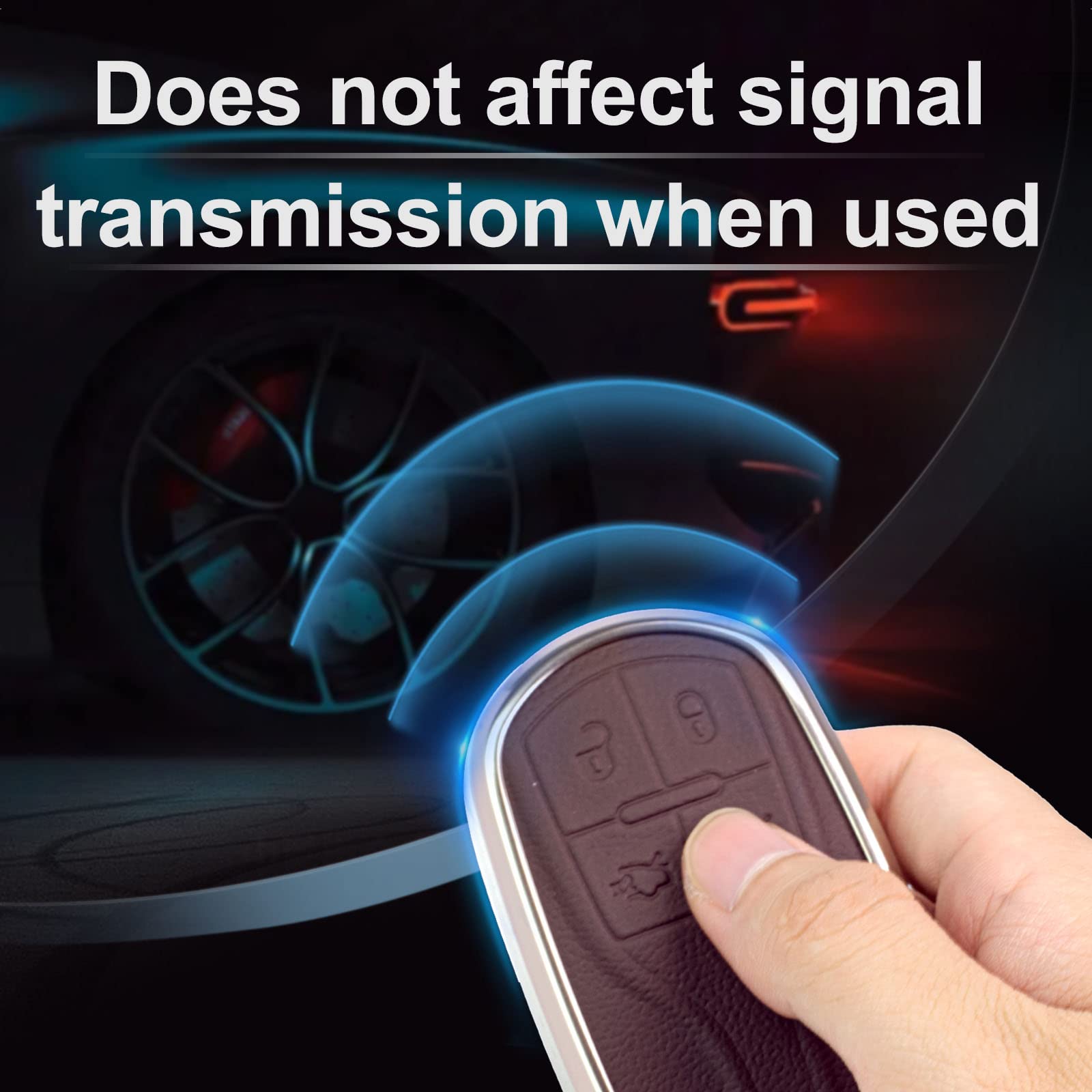 Premium Brown Leather & Aluminum Smart Key Case Cover for Maserati Ghibli/Levante/Quattroporte - 4 Button Keyless Remote Protector | Luxury Car Accessory for Daily Protection & Style Enhancement