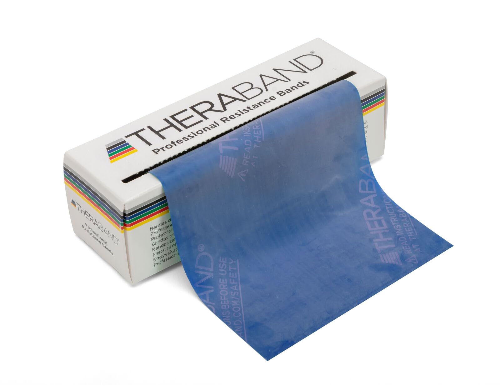 THERABAND Resistance Bands - 6 Yard Roll Professional Latex Elastic Exercise Bands for Strength Training, Physical Therapy & Home Workouts | Upper & Lower Body, Core Exercises, Pilates, Rehab | Blue Extra Heavy (Intermediate Level 2) - Perfect for Gym, Physical Therapy & Home Fitness Routines