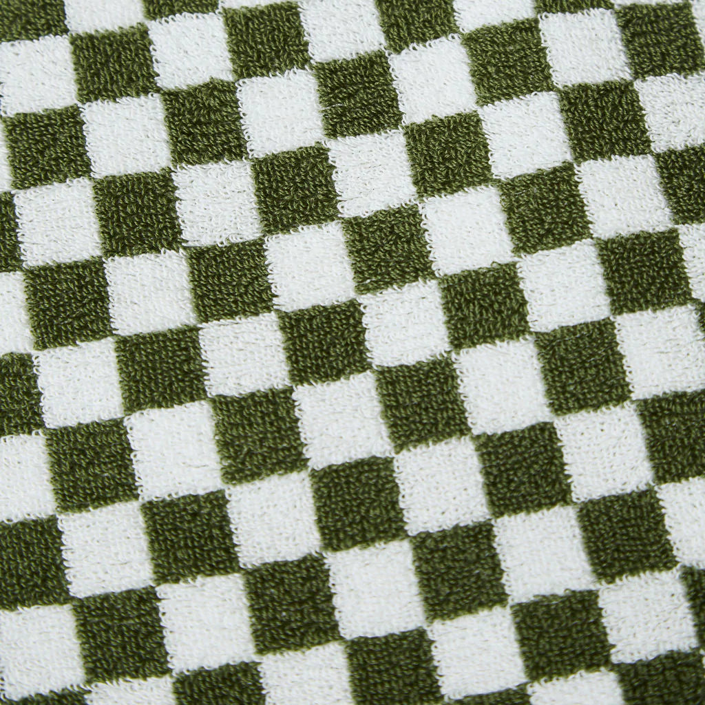 Premium Olive Green Check Bath Towel - Soft, Absorbent & Quick-Drying - Perfect for Spa, Beach & Luxury Bathroom Decor