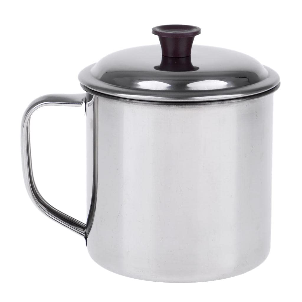 Tachiuwa Stainless Steel Reusable Mug - 16oz Insulated Camping Cup with Lid, Outdoor Cooking Pot for Hiking, Backpacking & Survival Gear - Perfect for Coffee, Tea, Soup & Campfire Cooking