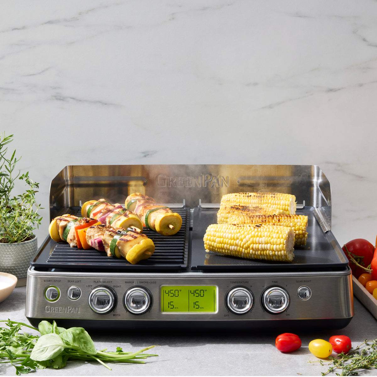 Elite XL Smoke-Free Grill & Griddle - Premium Stainless Steel Outdoor Cooking for BBQ, Camping & Backyard Parties