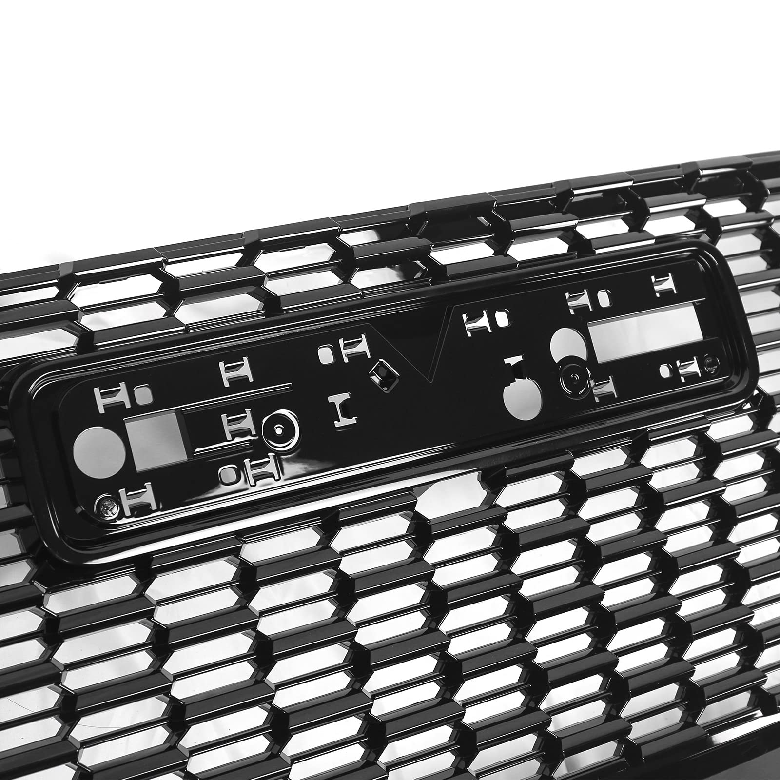 FIONE Front Bumper Grille Grill Compatible With 2021-2023 GMC Yukon & Yukon XL Denali Style - Honeycomb Glossy Black Grill Assembly (Part# 84835786) - Upgrade Your SUV's Appearance for Off-Roading & Urban Driving