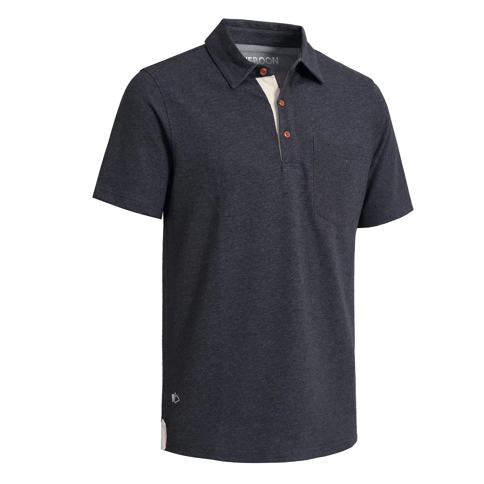 Men's Casual Cotton Blend Polo Shirts - Long & Short Sleeve with Pocket | Solid Color Drop Cut Collar | Perfect for Office, Golf & Everyday Wear