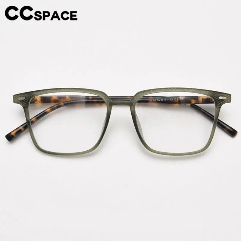 CCspace Unisex Full Rim Square TR90 Titanium Eyeglasses Frame 56902 - Lightweight & Durable for Work, Reading & Everyday Wear