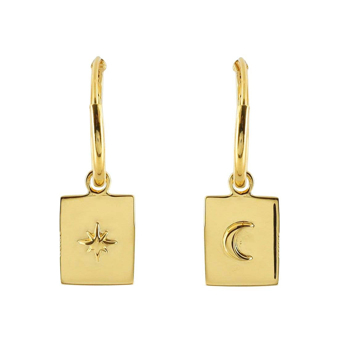 Celestial Medallion Sleepers Gold - Elegant Gold-Tone Earrings for Women, Perfect for Sleep, Everyday Wear & Special Occasions