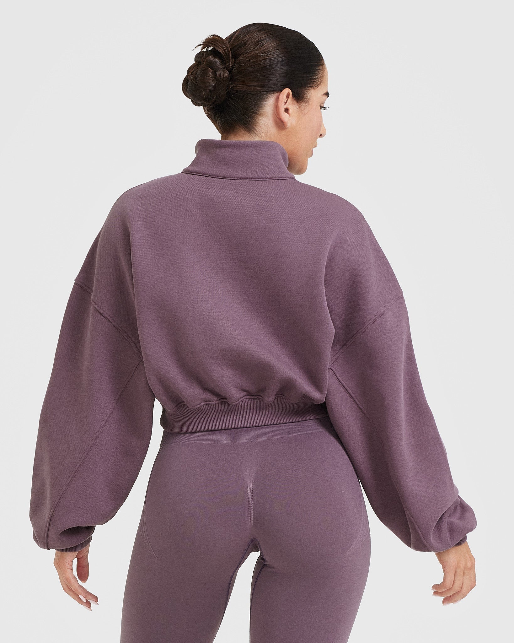 Vintage Purple All Day Cozy Crop 1/4 Zip Sweatshirt for Women | Soft Fleece Pullover | Perfect for Casual Outfits, Lounge Wear & Fall Fashion