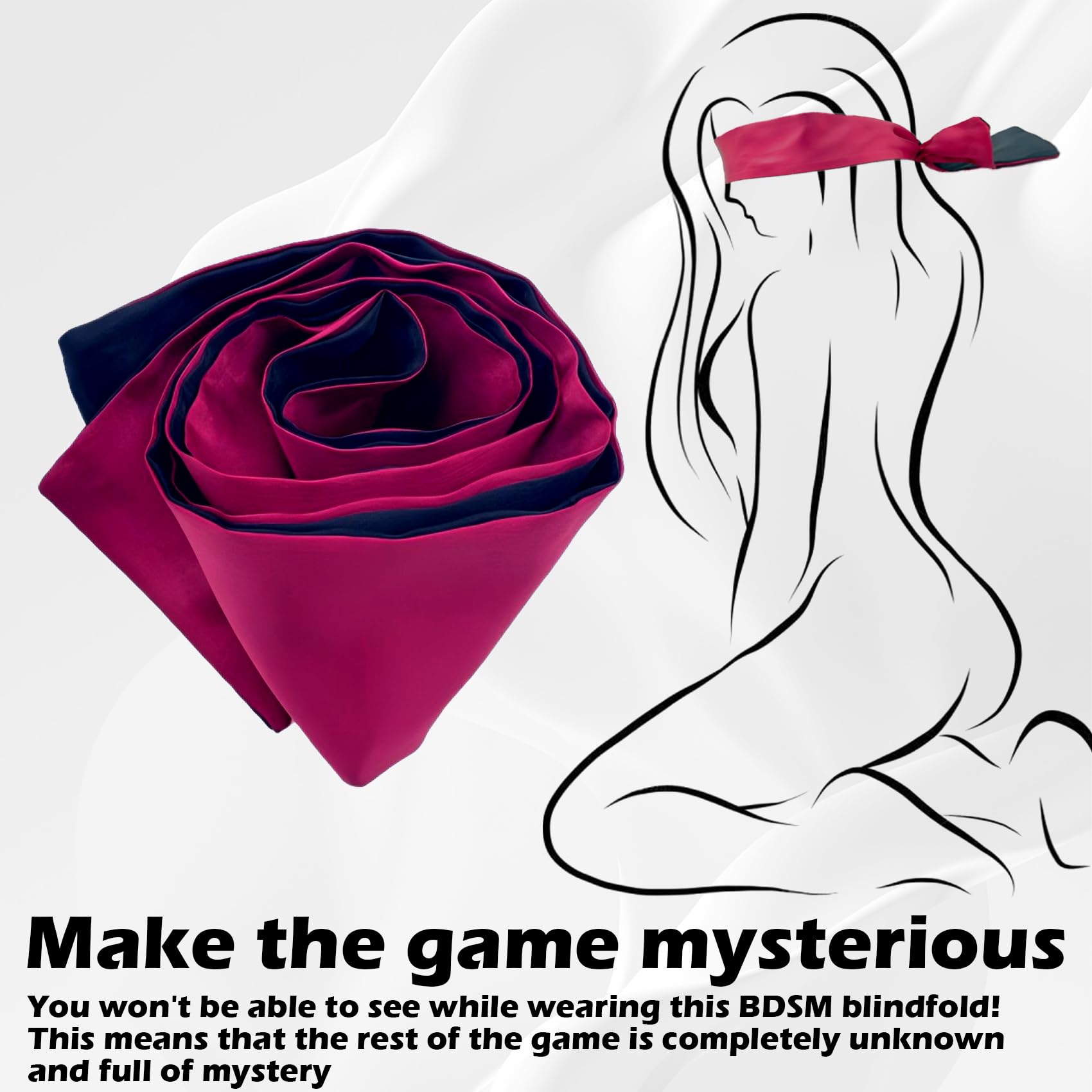Satin Blindfold & Adjustable Restraints Set - Soft BDSM Bondage Kit for Couples, Handcuffs & Wrist Ankle Cuffs - Sex Toys for Adults, Women & Men - Perfect for Sensual Play, Spicing Up Relationships & Fetish Exploration