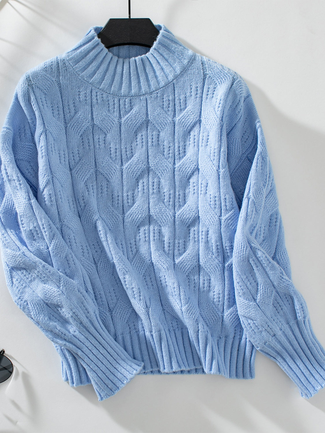 Cozy Cable Knit Mock Neck Long Sleeve Sweater for Women - Winter Warm Pullover - Perfect for Office, Date Night & Holiday Outfits