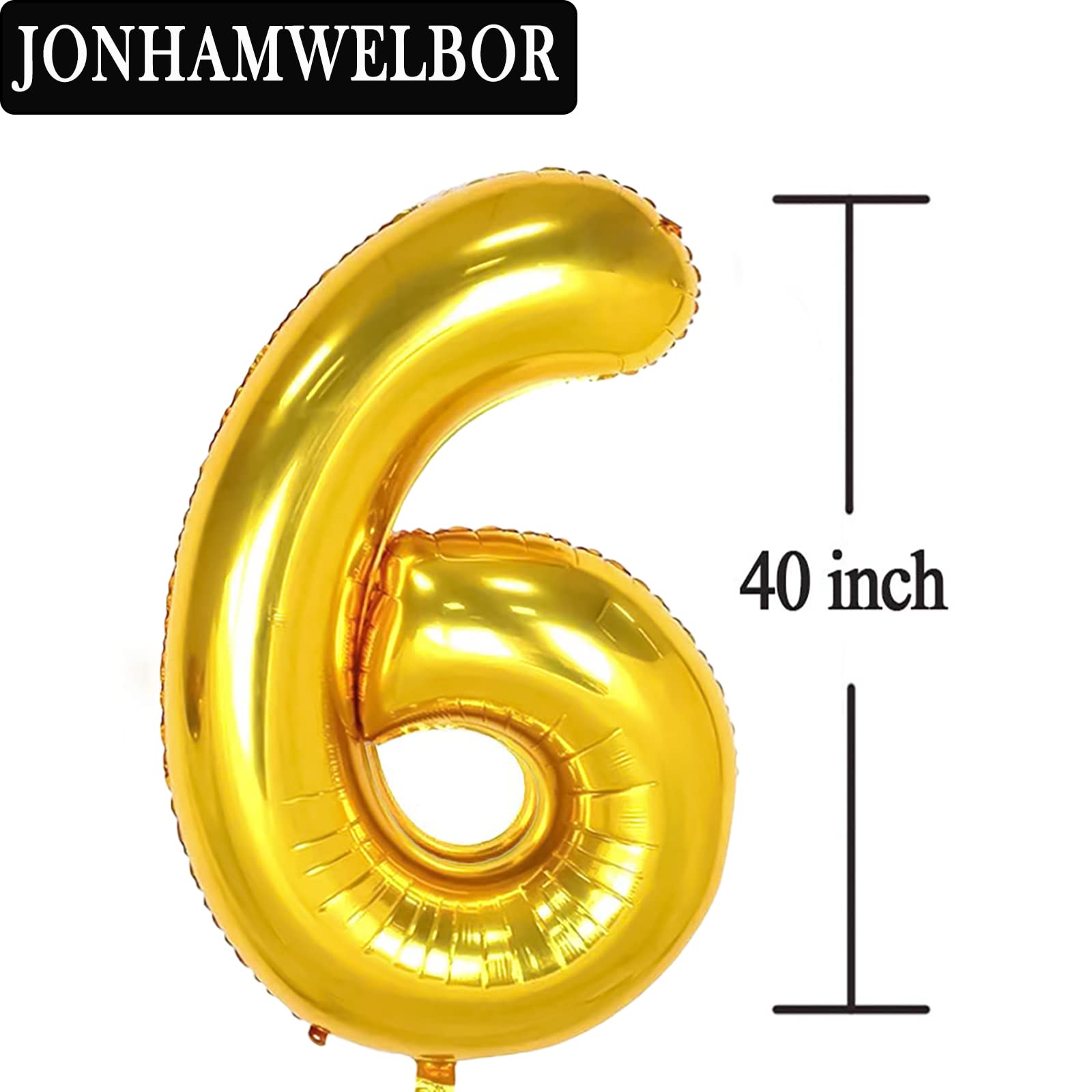 Jonhamwelbor 60 Inch Gold Foil Mylar Balloons - Giant Jumbo Number 60 Balloons for 60th Birthday Party Decorations, Anniversary Events, Women & Men Celebration Supplies - Perfect for Milestone Birthdays, Retirement Parties & Golden Anniversary Decor