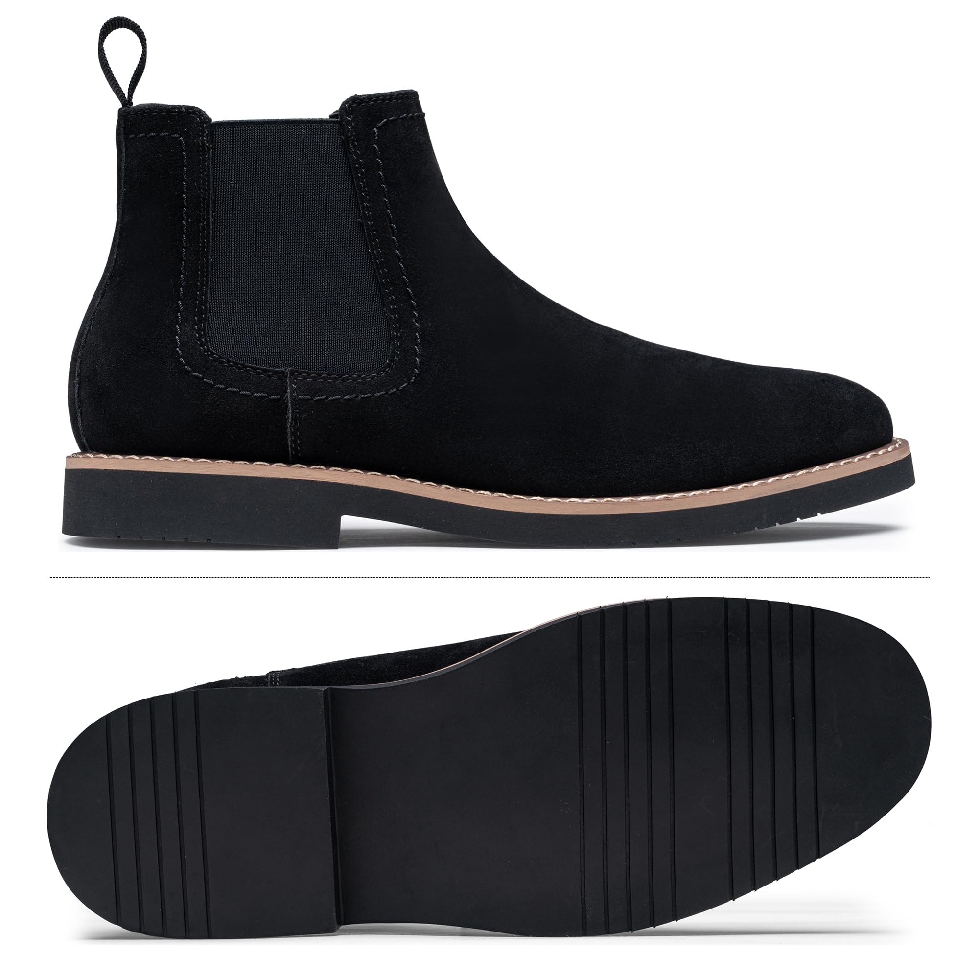 Vostey Men's Chelsea Boots - Classic Black Slip-On Ankle Boots for Casual & Dress Wear | Perfect for Office, Date Night & Everyday Outfits